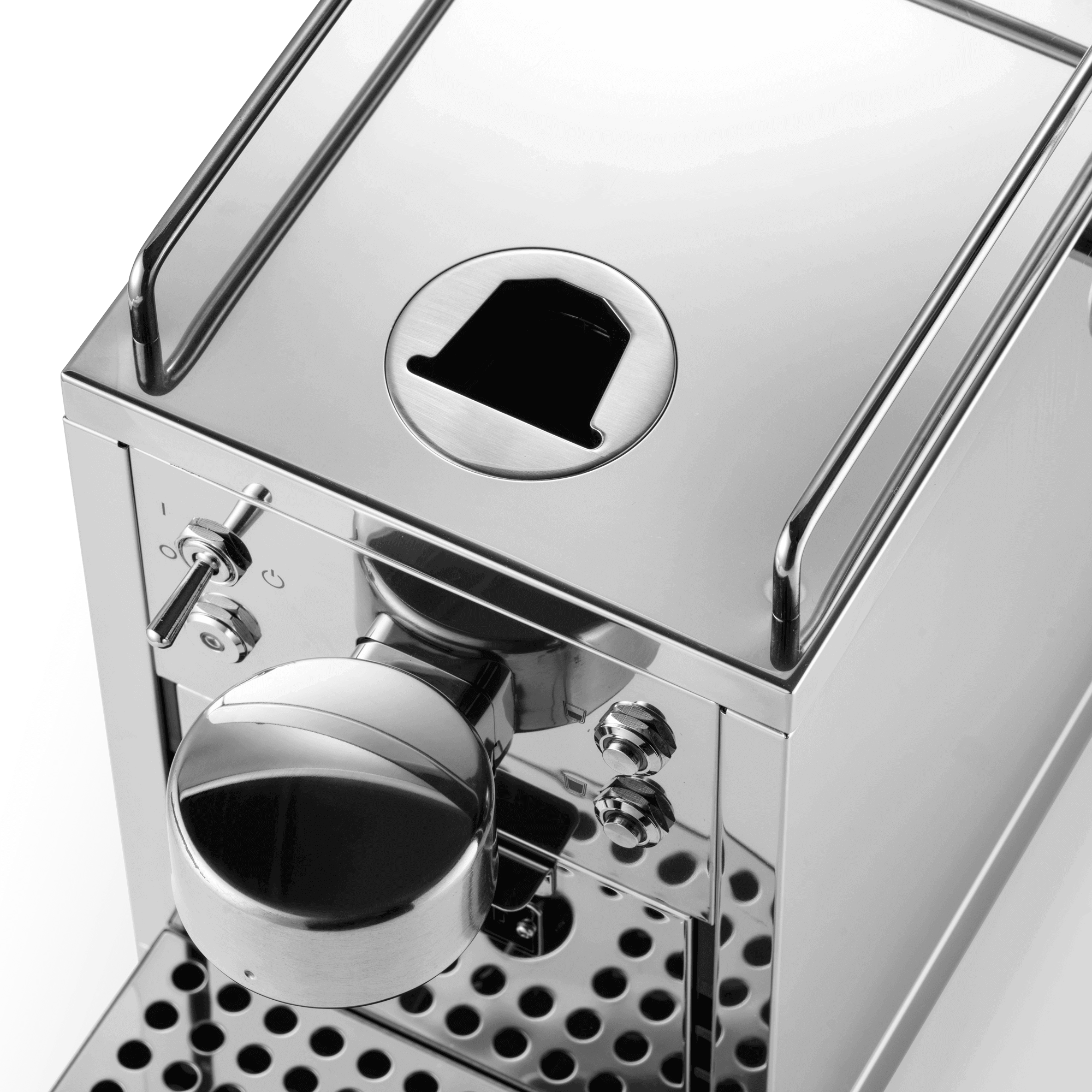 Top view of The Original espresso machine showing control interface and water reservoir image