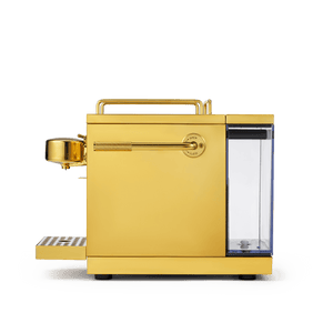 Side view of The Original 2.0 Brass capsule coffee machine