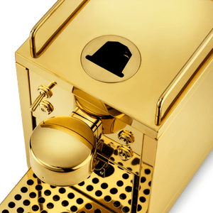 Close-up of The Original 2.0 Brass coffee machine