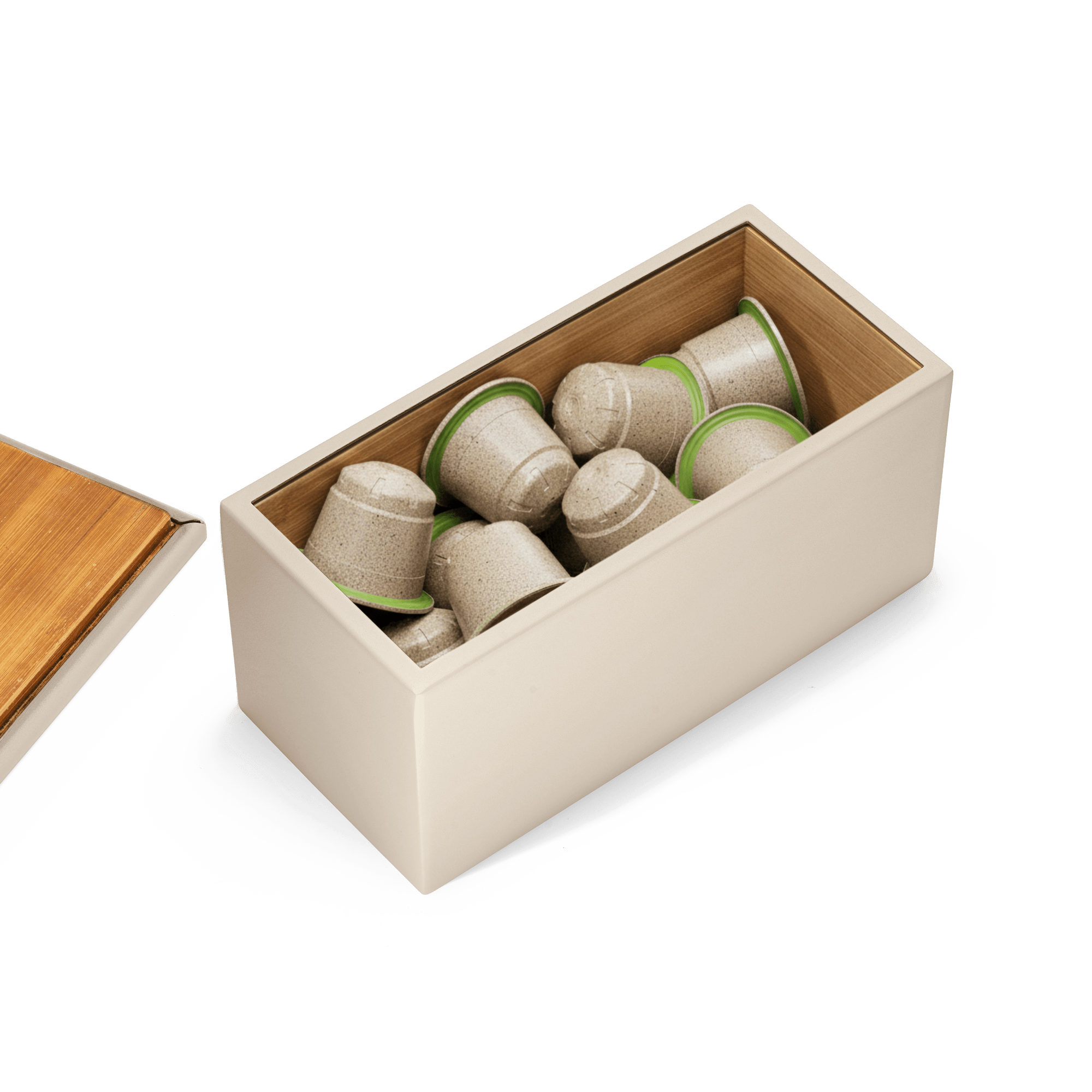 Kapselbox Beige – Premium-Aufbewahrung für Kaffeekapseln