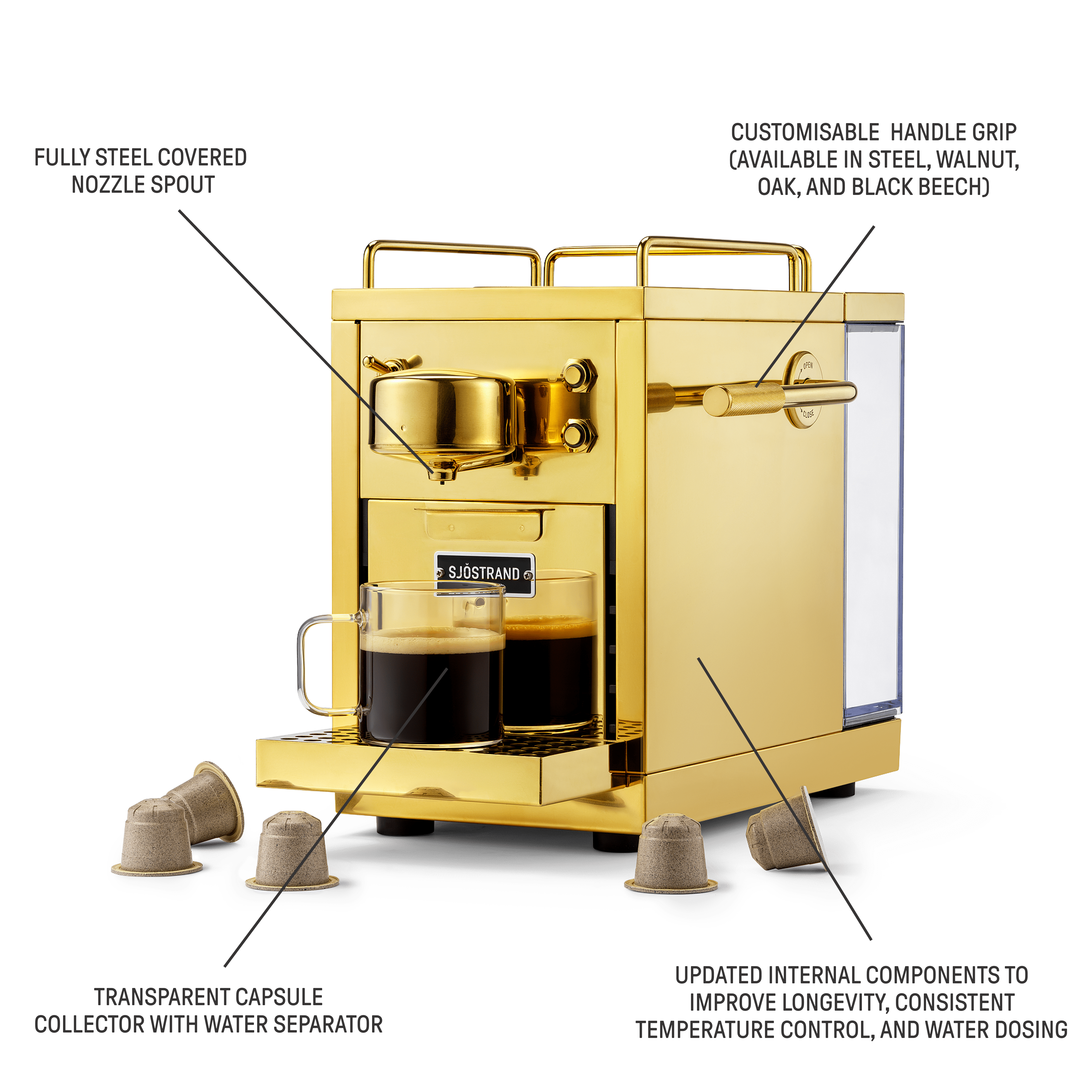 The Original 2 Brass - Nespresso® Compatible Coffee Machine